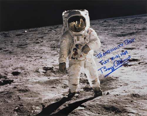 Appraisal: The Classic A color photograph of Buzz Aldrin's classic pose