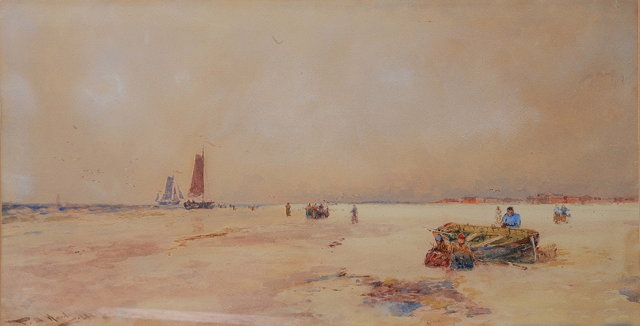 Appraisal: CIRCLE OF THOMAS BUSH HARDY - Beach scene with figures