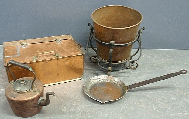 Appraisal: - Copper peanut warmer h x w copper bucket with