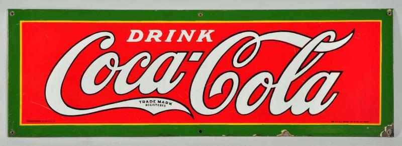 Appraisal: Coca-Cola -Color Porcelain Sign Description Dated and marked Ingram-Richardson Beaver