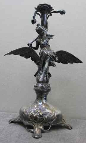 Appraisal: Silverplate Figural Epergne Base A magnificent base - missing its