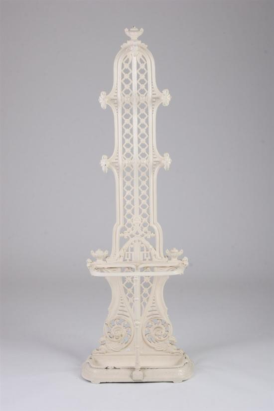 Appraisal: VICTORIAN CAST-IRON HALL TREE late th century with cream paint