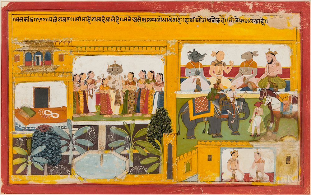 Appraisal: Painting of Sita at Ravana's Palace from the Ramayana Painting