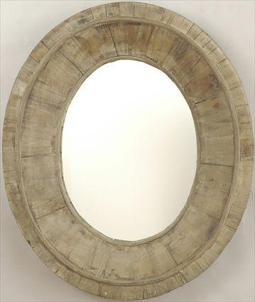 Appraisal: Rustic Pine Oval Wall Mirror x in