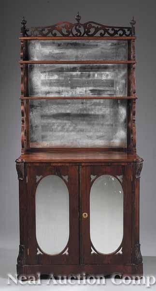 Appraisal: An American Rococo Carved Rosewood tag re Cabinet mid- th