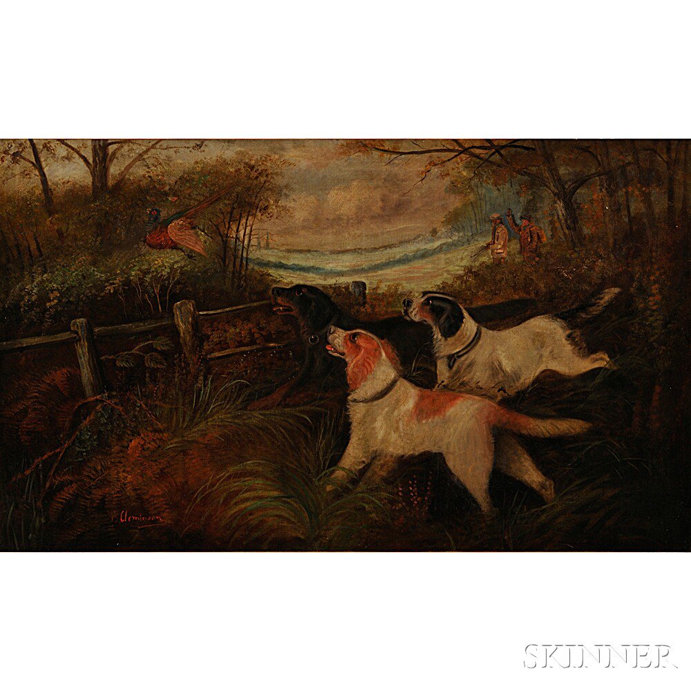 Appraisal: Attributed to Robert Cleminson British - Hunting Dogs and Pheasant