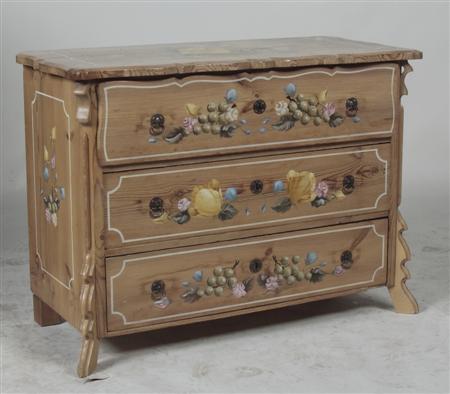 Appraisal: A th century Continental pine serpentine chest the whole decorated