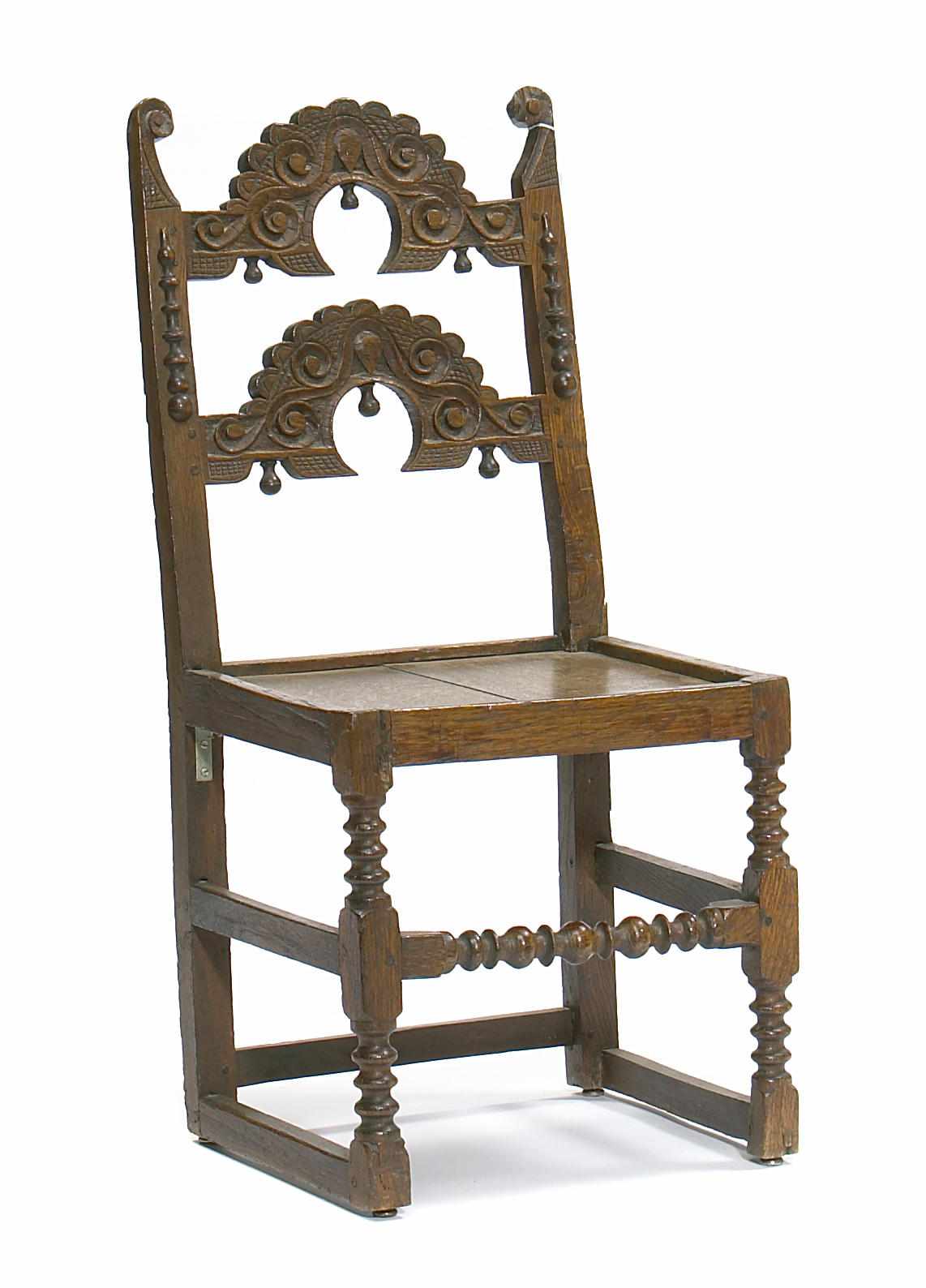 Appraisal: A Continental Baroque style oak side chair late th early