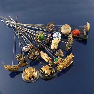 Appraisal: A group of hat pins the heads of various materials