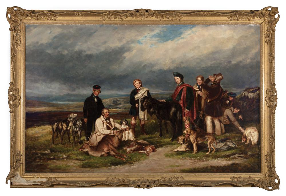 Appraisal: Charles Grey British - Highland Gentleman after the Hunt oil