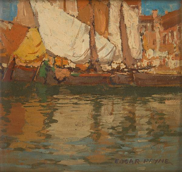 Appraisal: n a Edgar Payne - Sails and reflections signed 'Edgar