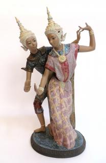 Appraisal: Lladro Thai Dancers A porcelain with man and woman dancing