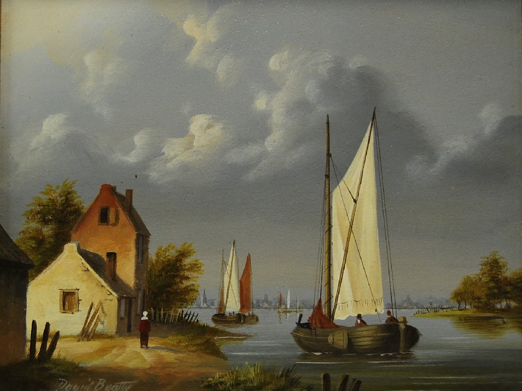 Appraisal: David Beatty - Pair of Dutch canal scenes summer and