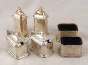 Appraisal: A silver double cruet set of pepper salt and mustard