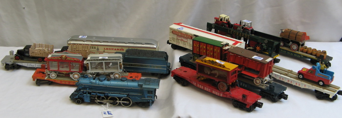 Appraisal: LIONEL LEONARD'S CIRCUS TRAIN the blue enameled locomotive no with