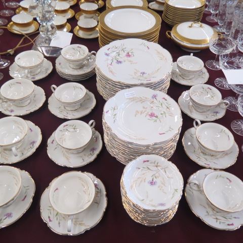 Appraisal: pcs Hutschenreuther Sylvia China DinnerService for floral with gold trim