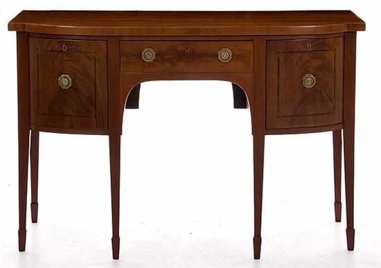 Appraisal: George III inlaid mahogany sideboard early th century curved top