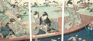 Appraisal: Manner of Katsushika Hokusai - - Feeding the fish woodblock