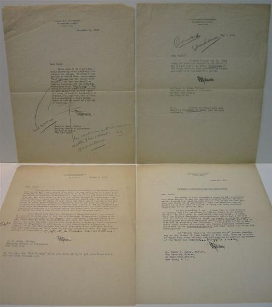 Appraisal: EXPLORERS STEFANSSON VILHJALMUR Group of Typed Letters Signed VStefansson each