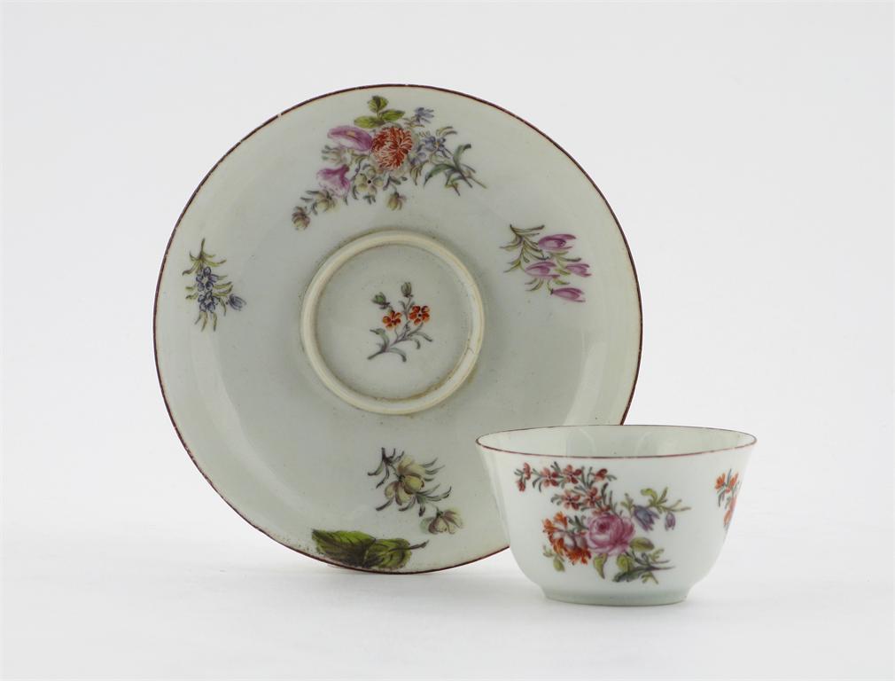 Appraisal: A Chelsea teabowl and trembleuse saucer