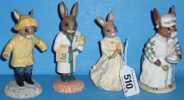 Appraisal: Royal Doulton Bunnykins figures Rainy Day DB Cook DB Bathtime