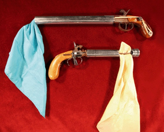 Appraisal: SILK PRODUCTION GUN A silk placed at the end of