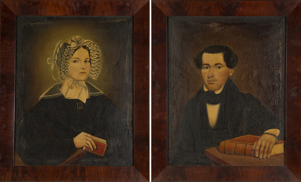 Appraisal: Pair of New York State Portraits Early th century Oil