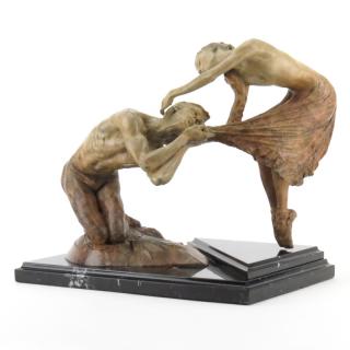 Appraisal: Richard MacDonald American b Patinated Bronze Sculpture Romeo and Juliet