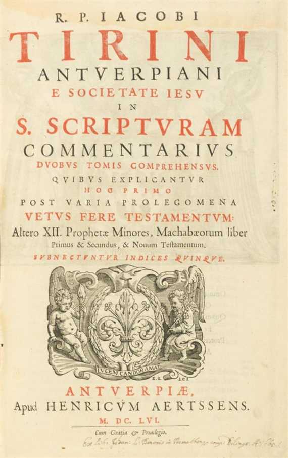 Appraisal: Tirinus Jacobus In S acram Scripturam Commentarius duobus tomis comprehensus