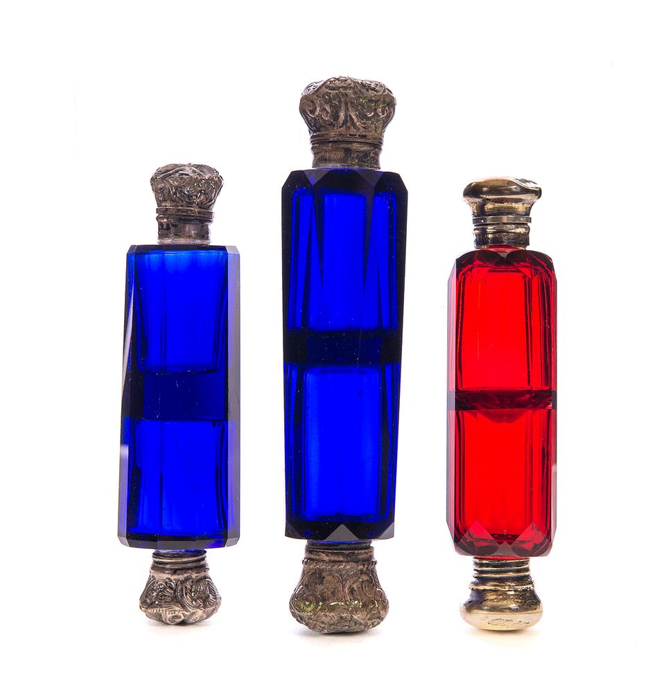 Appraisal: Victorian Double Art Glass Perfume Scent Bottles Victorian Double Art