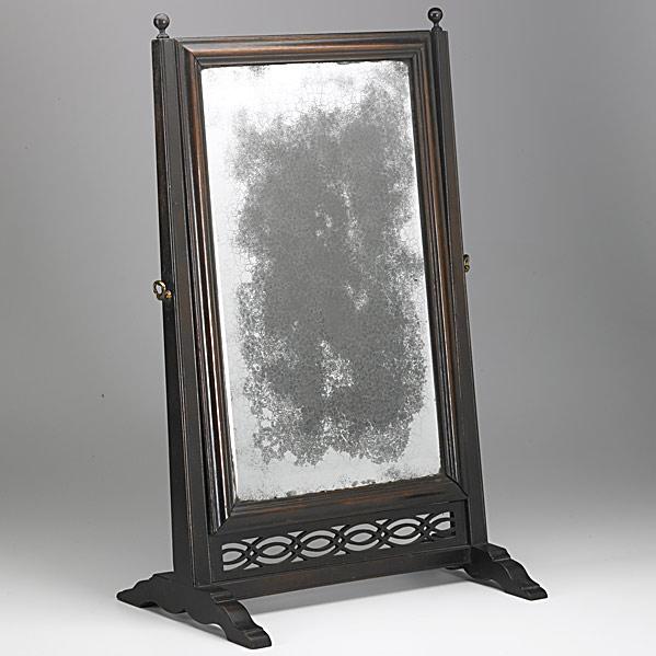 Appraisal: ENGLISH CHIPPENDALE DRESSING MIRRORRectangular form base with fretwork design beveled