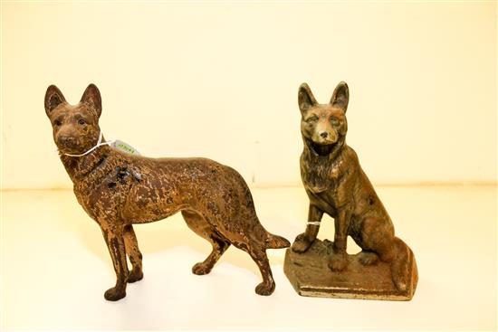 Appraisal: Sale Lot Two Cast Iron Doorstops in the forms of