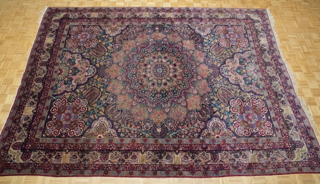 Appraisal: Early th c Persian Yezd Carpet Synthetic dyes Turkish knotting