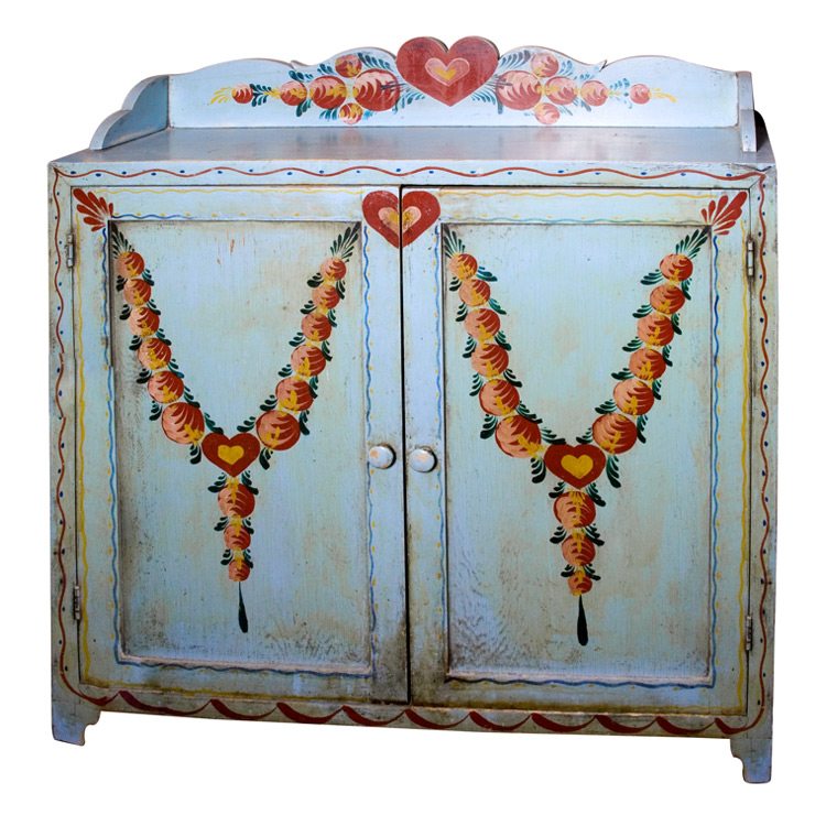 Appraisal: Country Painted Pine Cupboard Height inches width inches depth inches