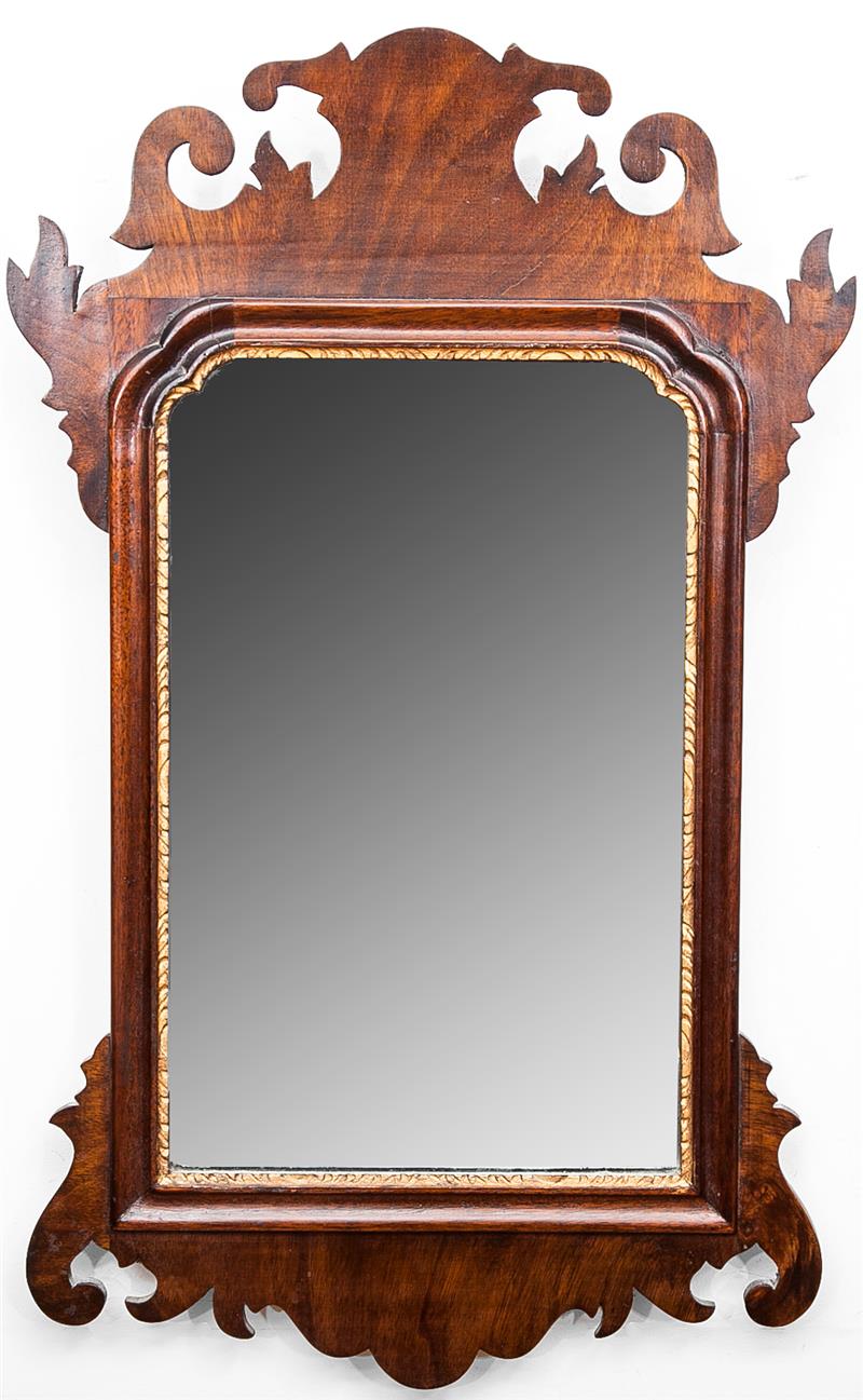 Appraisal: Chippendale Style Mahogany and Parcel-Gilt Mirror x in Property from