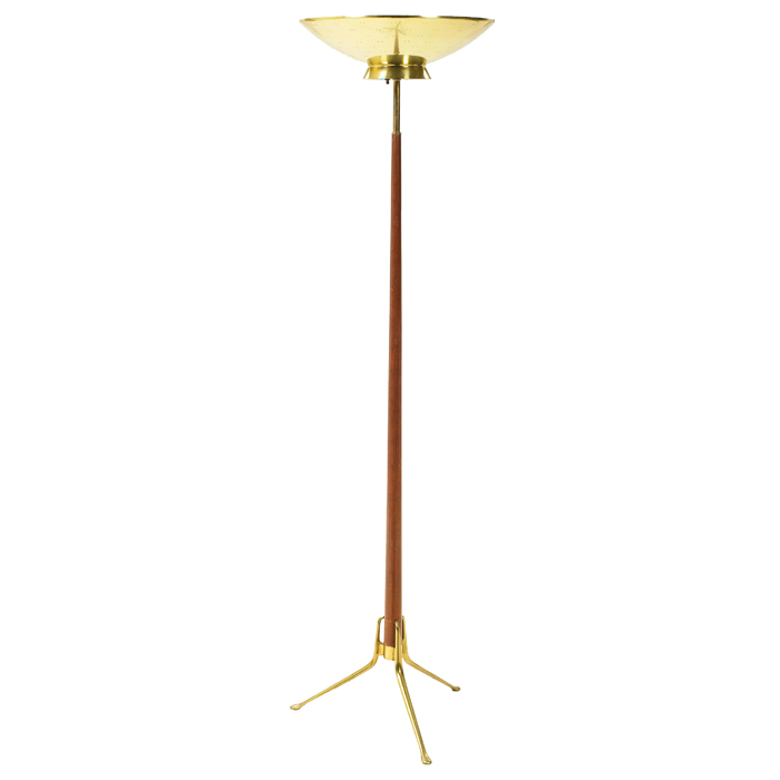 Appraisal: Gerald Thurston floor lamp by Lightolier s brass and walnut