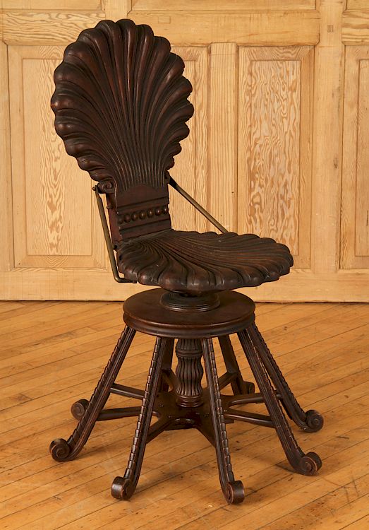 Appraisal: RARE LATE TH C MECHANICAL GROTTO PIANO CHAIR A rare