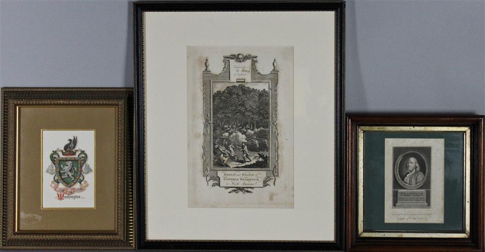 Appraisal: CHARLES PYE BRITISH - ENGRAVING OF BENJAMIN FRANKLIN along with