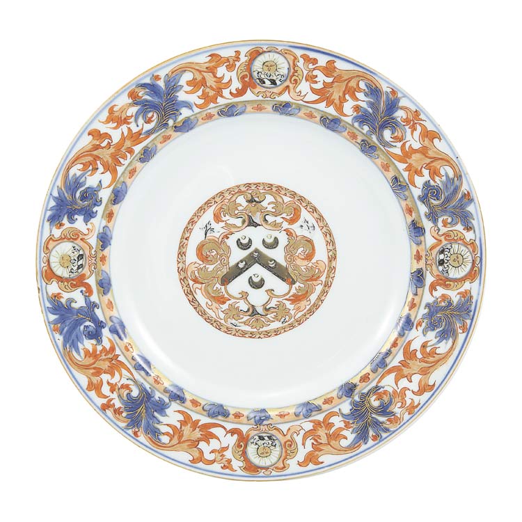 Appraisal: Chinese Export Armorial Porcelain Dish Circa Centering the arms of