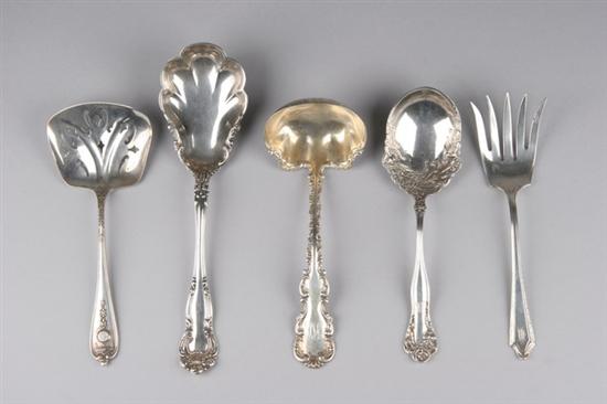 Appraisal: STERLING SILVER AND SILVER PLATED SERVING PIECES Sterling including Towle