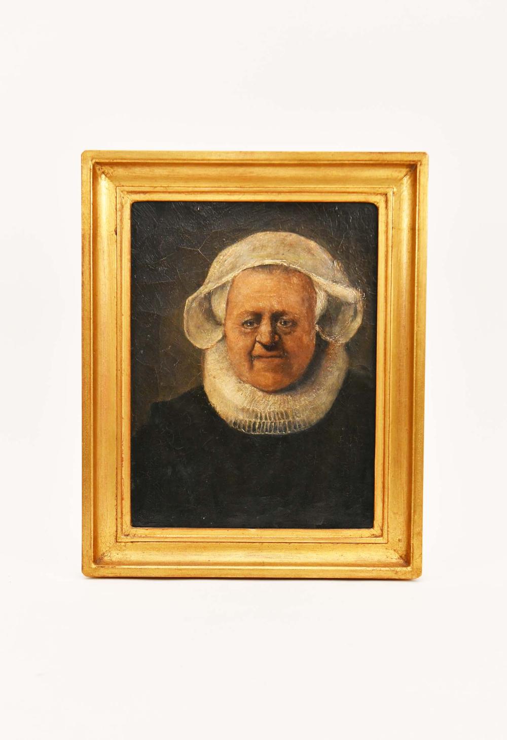 Appraisal: ENGLISH SCHOOL TH CENTURY PAINTINGPortrait of a Woman with Bonnet