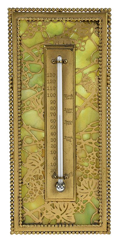 Appraisal: Tiffany Studios Glass and Bronze Thermometer American early th century