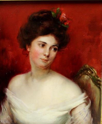 Appraisal: BLENNER Carl Oil on Panel Portrait of a Beauty Signed