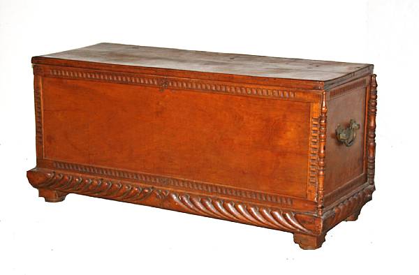 Appraisal: A Continental carved fruitwood chest late th early th century