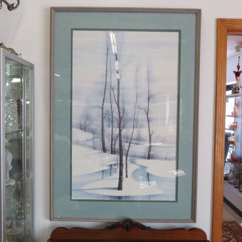 Appraisal: P Buckley Moss lithograph winter landscape of signed and numbered