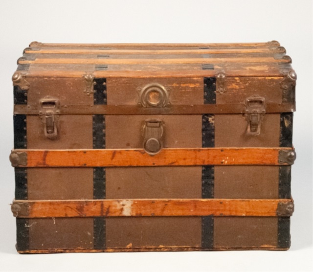 Appraisal: Wood and Metal Trunk H x W x W