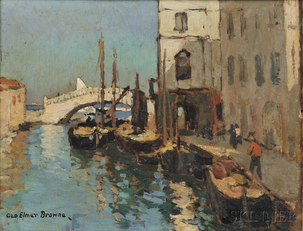 Appraisal: George Elmer Browne American - Chioggia Signed Geo Elmer Browne