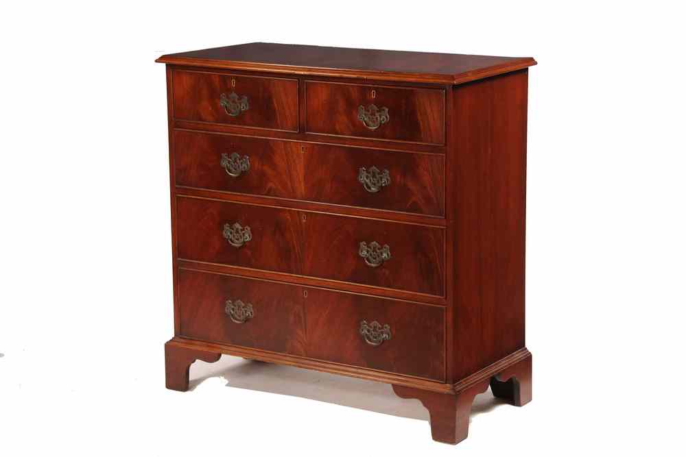 Appraisal: CUSTOM CHIPPENDALE STYLE CHEST - Late th c Mahogany Chippendale