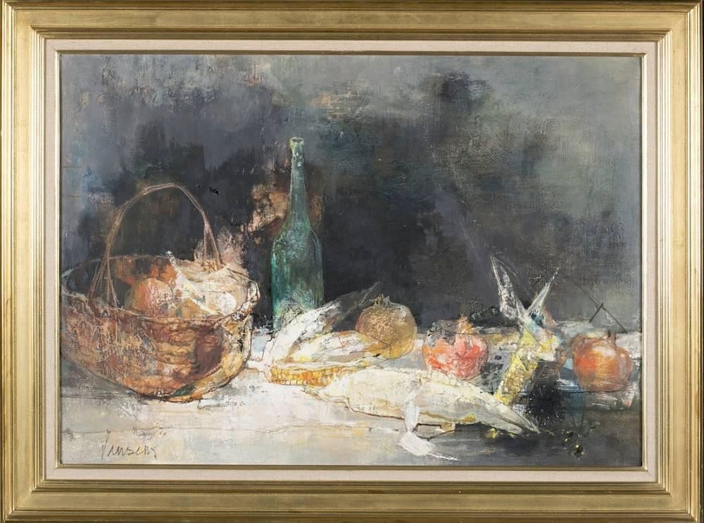 Appraisal: Jean Jansem still life oil on canvas Jansem Jean France