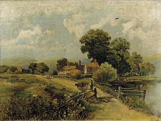 Appraisal: British school late th century IN THE SOUTHDOWN COUNTY SUSSEXoil